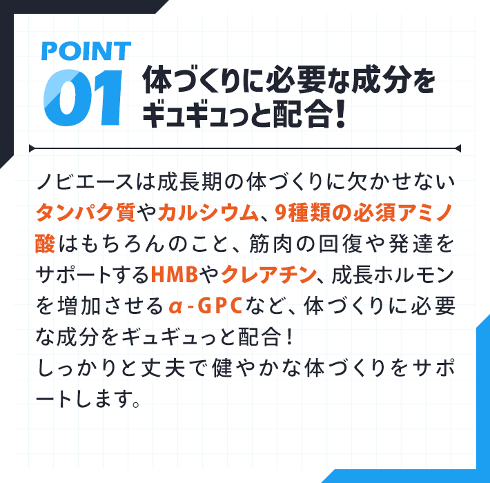 体づくりに必要な成分をギュギュっと配合